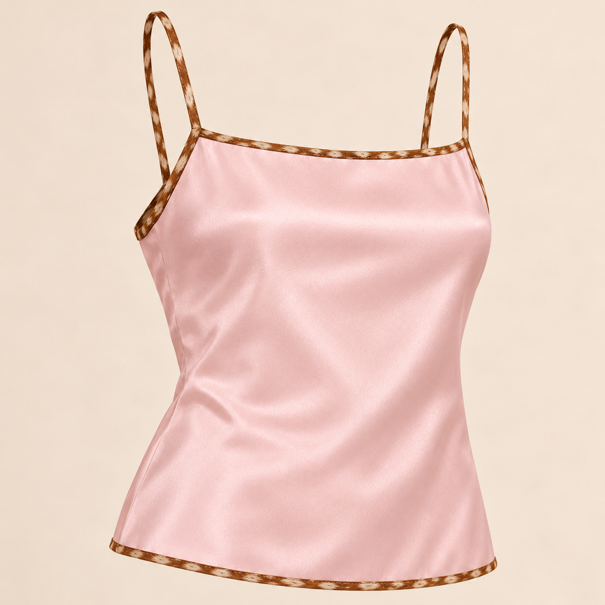 Bambi Pink Softly Dappled Silk Camisole