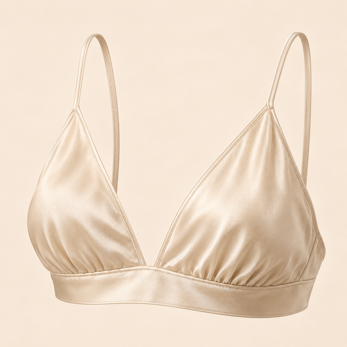 Fawn Cream Dappled Silk Bra Top