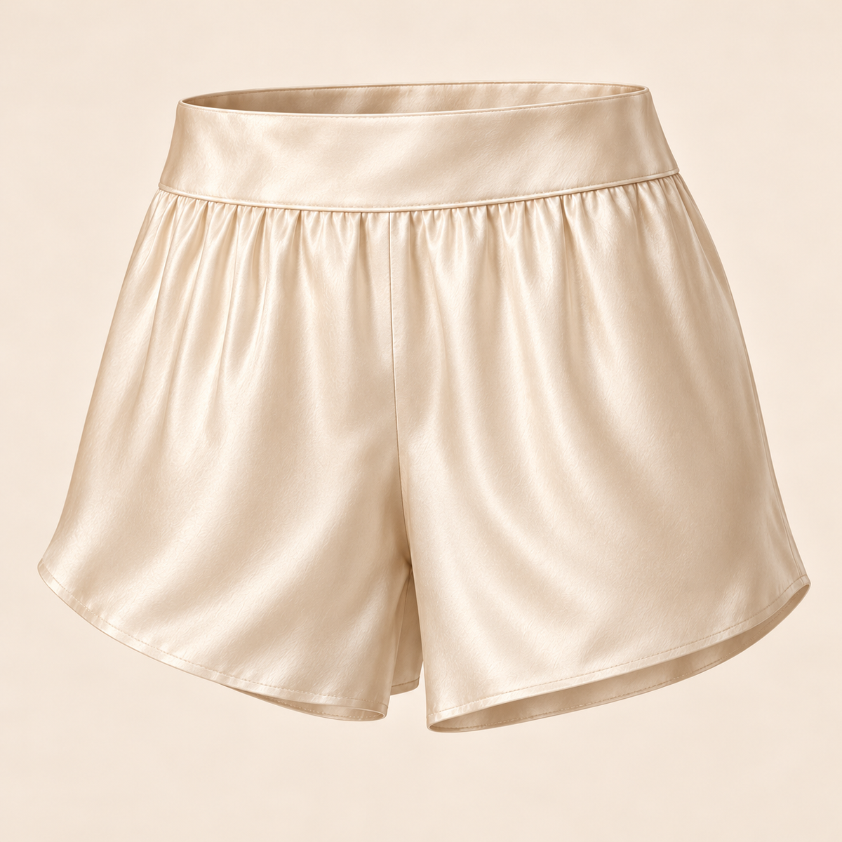 Fawn Cream Dappled Silk Shorts
